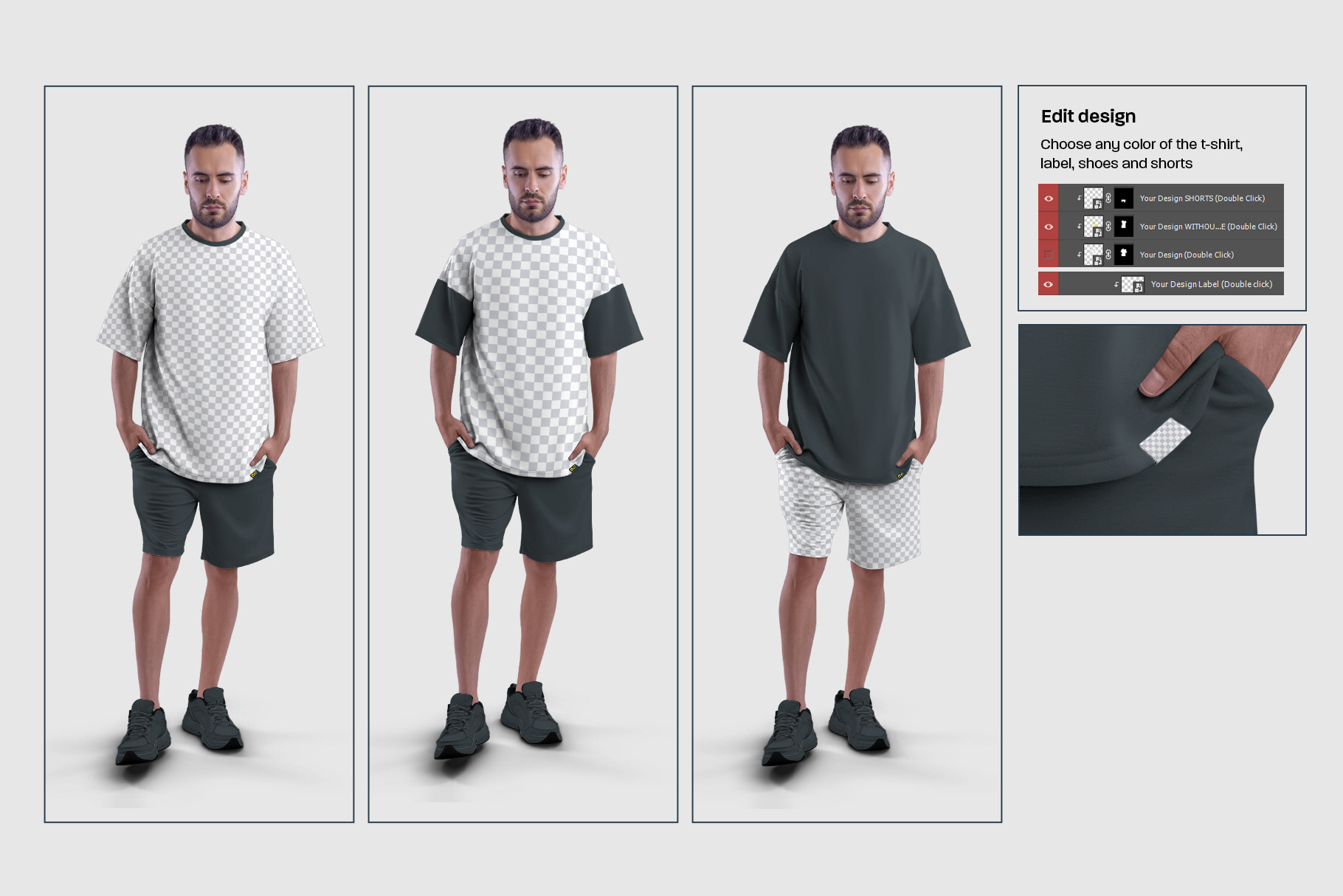 Creative Team December Dsgn Mockups Oversize T Shirt And Shorts Kit 1 Free 1396