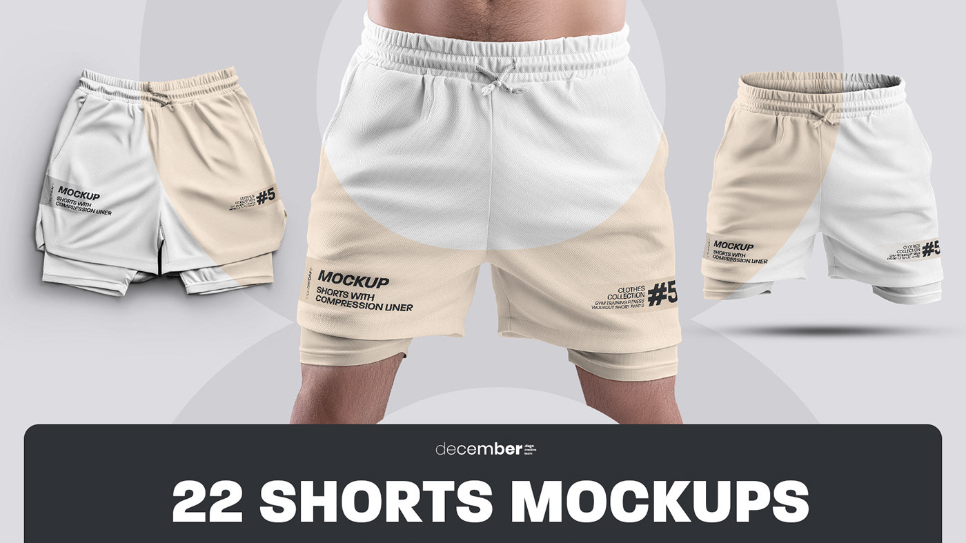 Creative Team December Dsgn 22 Mens Mockups Shorts With Compression Liner 3 Free 6649