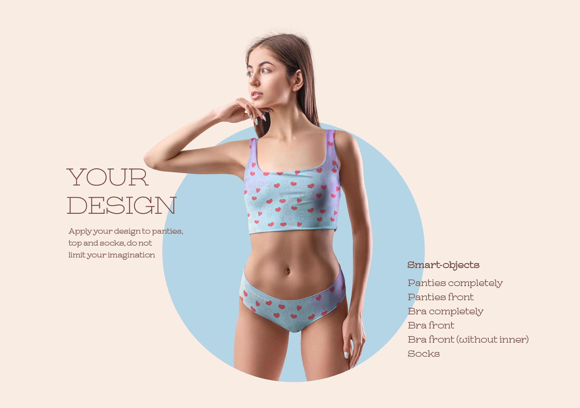 Creative Team December. dsgn - 9 Mockups Woman Underwear. Top and Panties +  1 Free