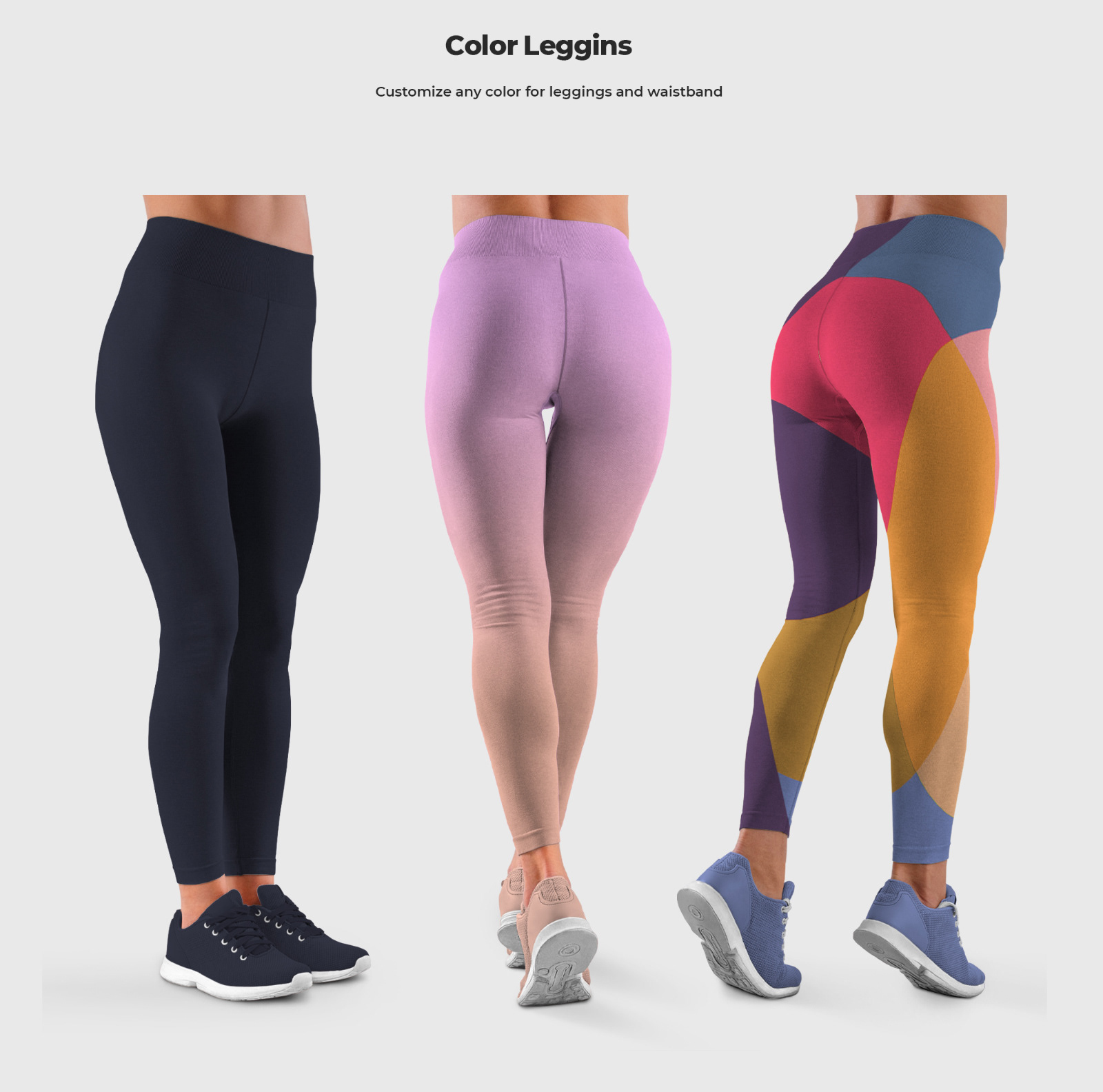 Mulheres leggins mockups. o design é fácil de personalizar o