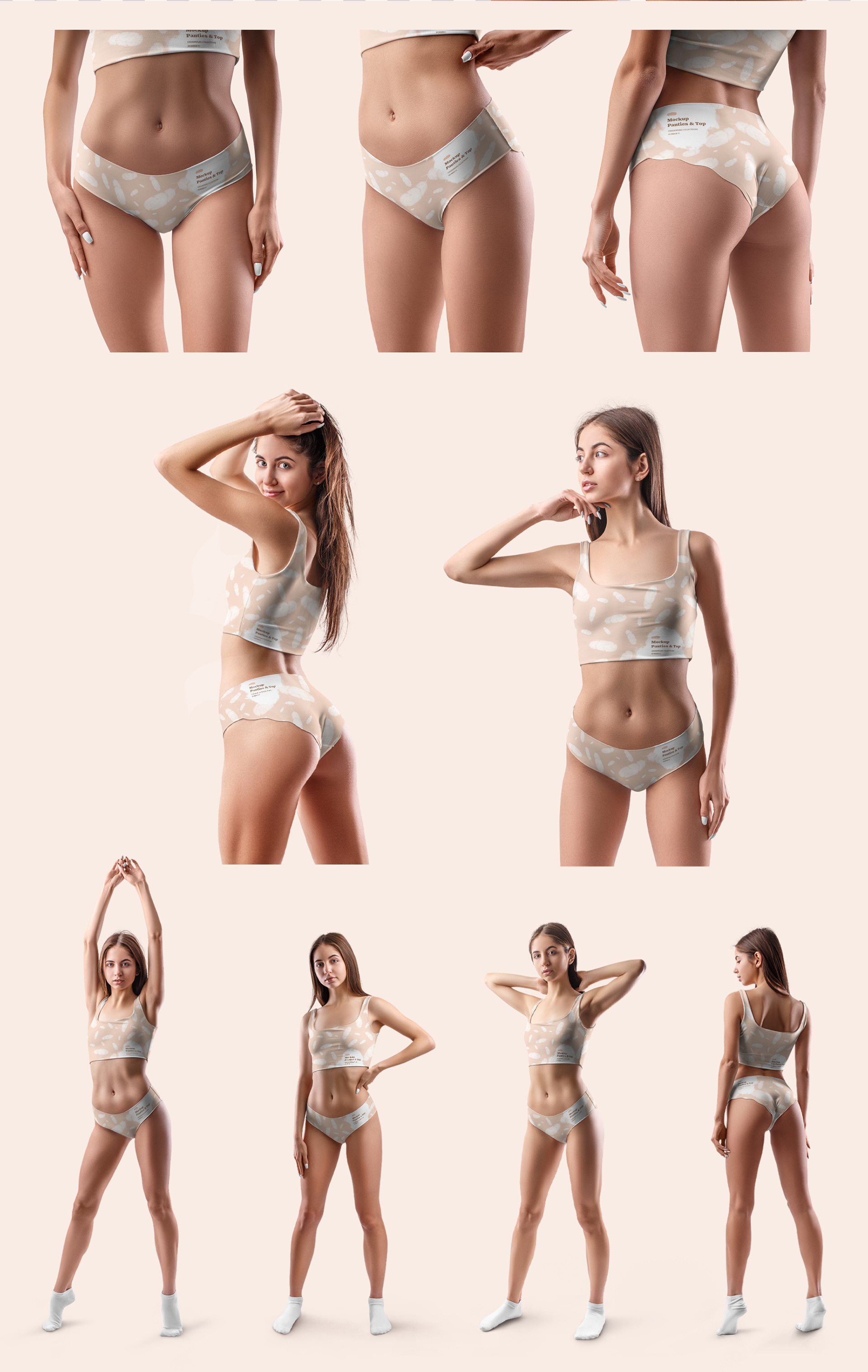 Placeit - Underwear Mockup Featuring a Woman Wearing Panties at a