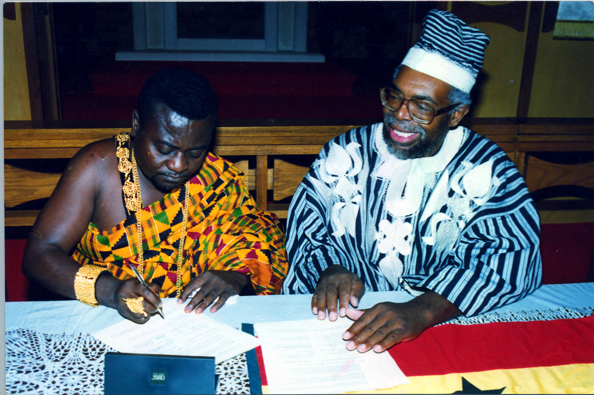 Signing of Sister Cities Agreement, Chief John Kwesi & Dr. Willie Davis