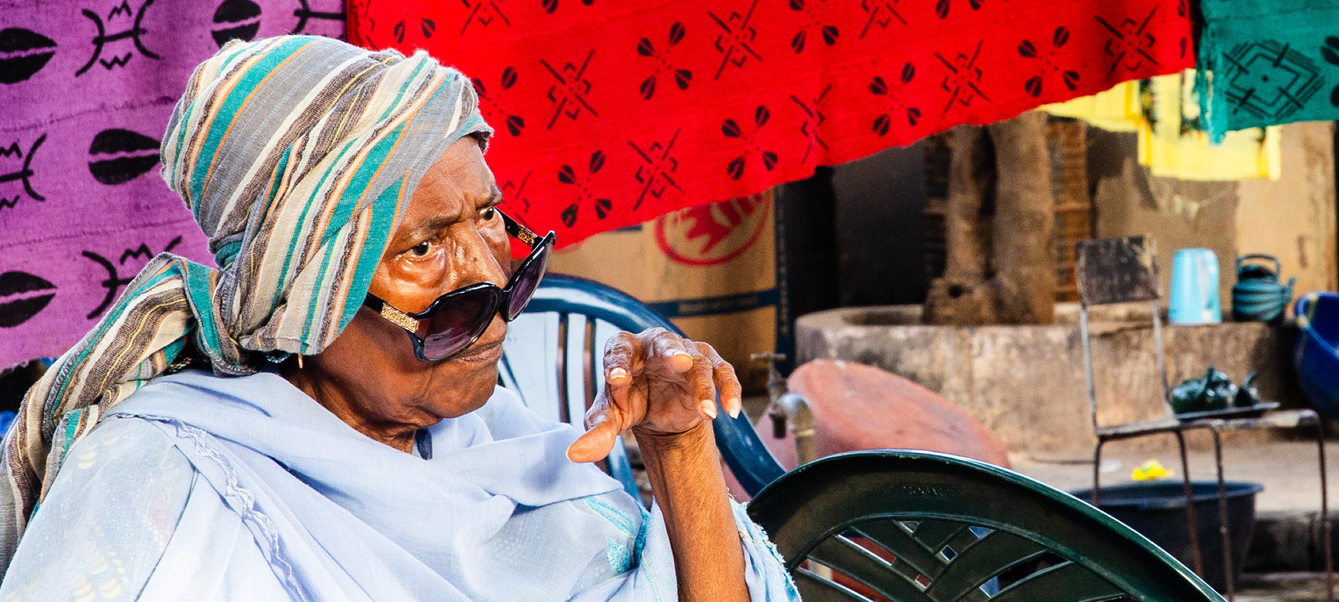 Owner, tie dye shop, Senegal