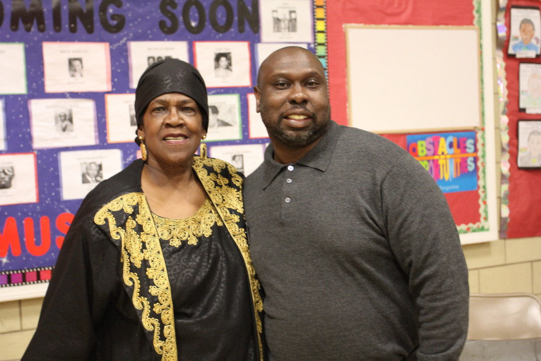  Shabazz Academy guest, Birmingham, Alabama Civil rights icon with Mr. Riley, Shabazz Academy staff member