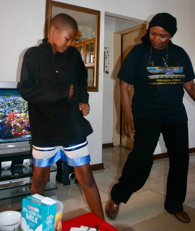Maxine learning a popular Zulu dance