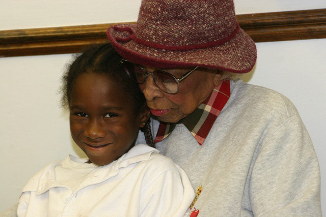 Shabazz Academy grandparent and grandson 