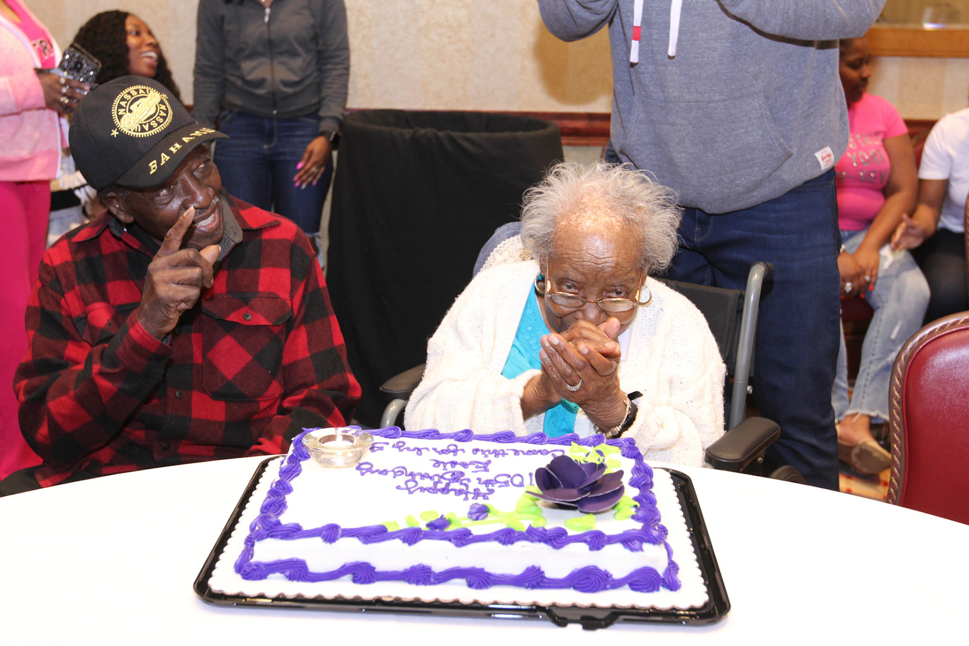Uncle Herbert celebrating aunt Essie's 105th birthday