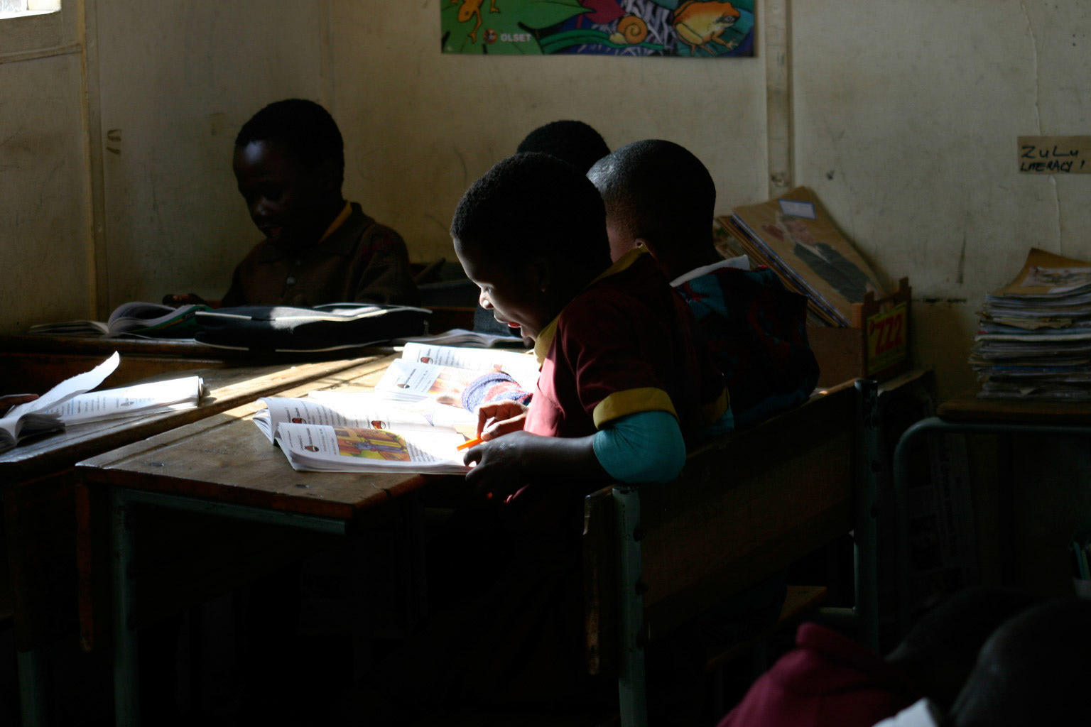 Students Learning By The Light of Day: Richards Bay, South Africa