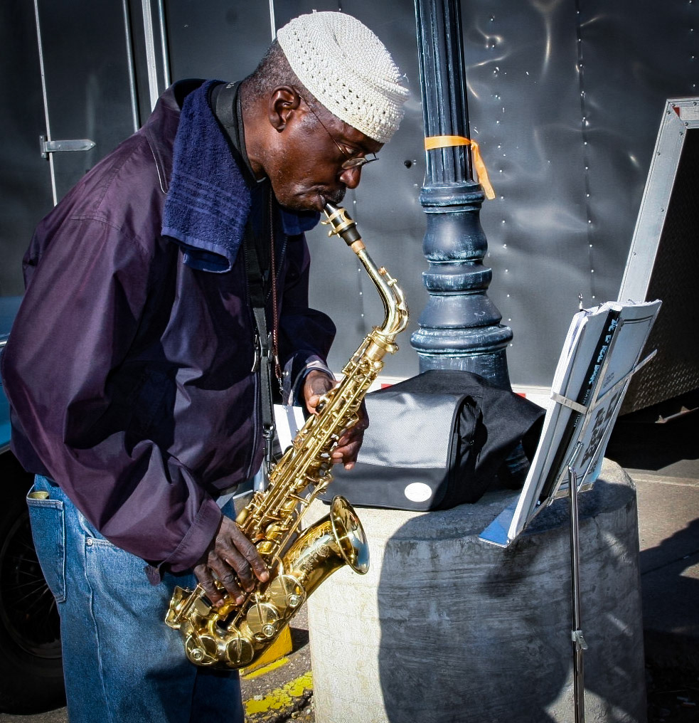 Street Corner Sax Man: Detroit,MI