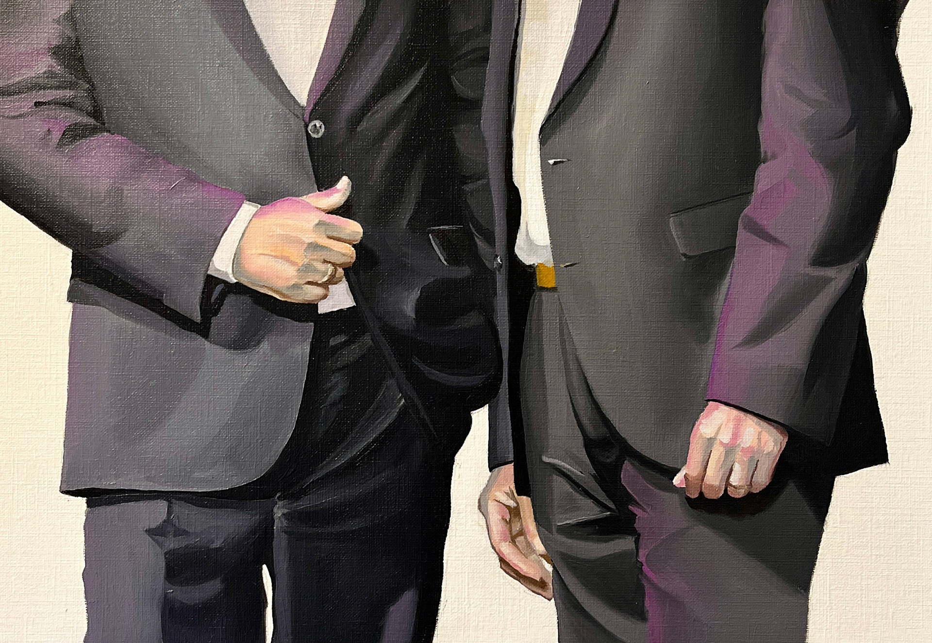 Suits, oil on paper