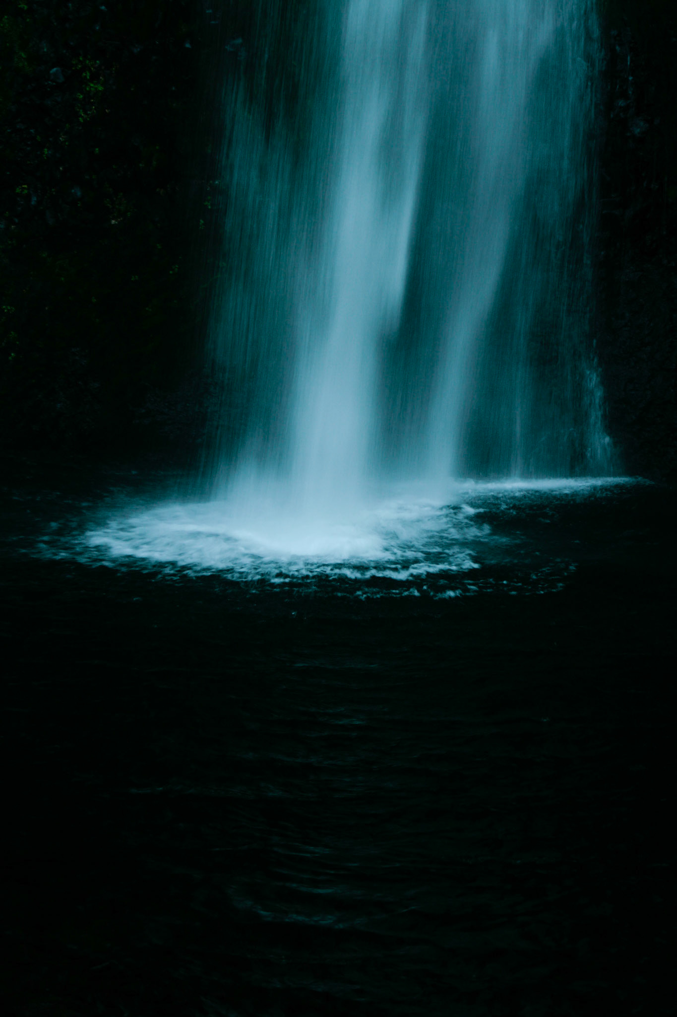Waterfall in moonlight.
