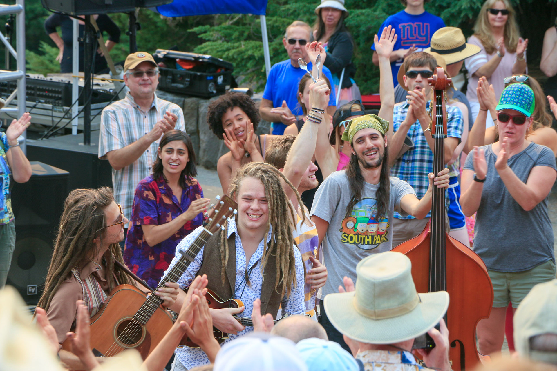 Fans surround The Way Down Wanderers.