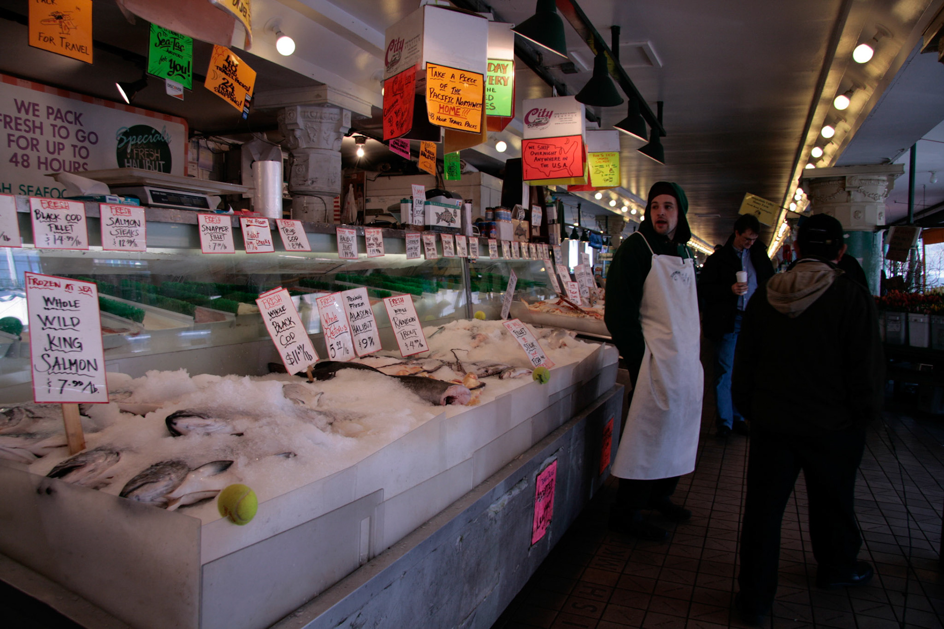 Fish market at Seattle's Public Market.