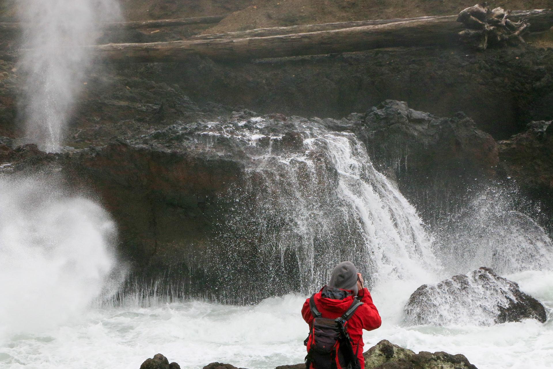 A photographer at Cooks Chasm, Oregon.