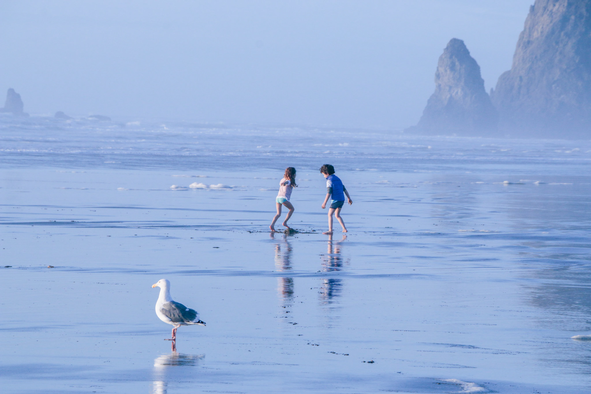 Sand between our toes.