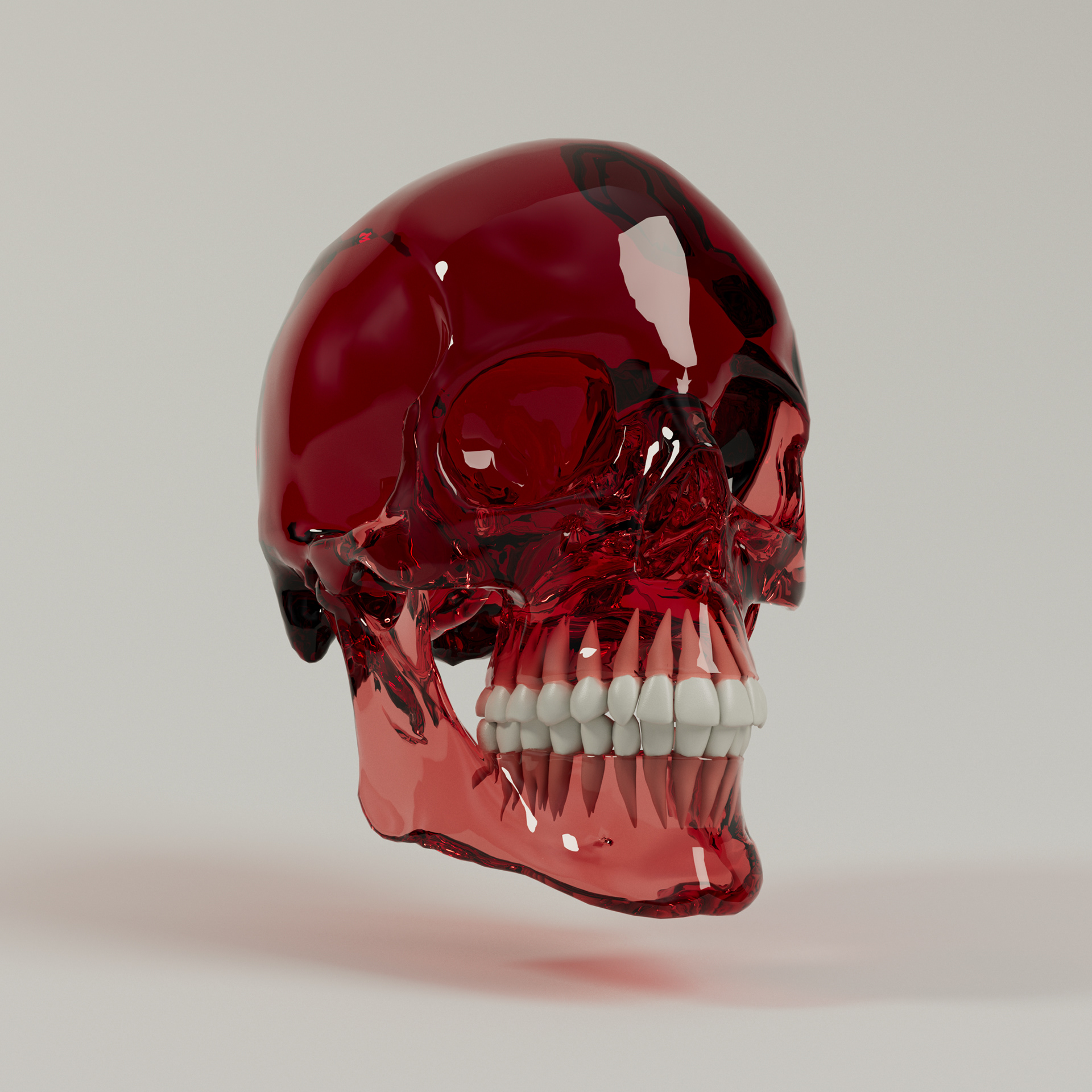 Red Glass Skull