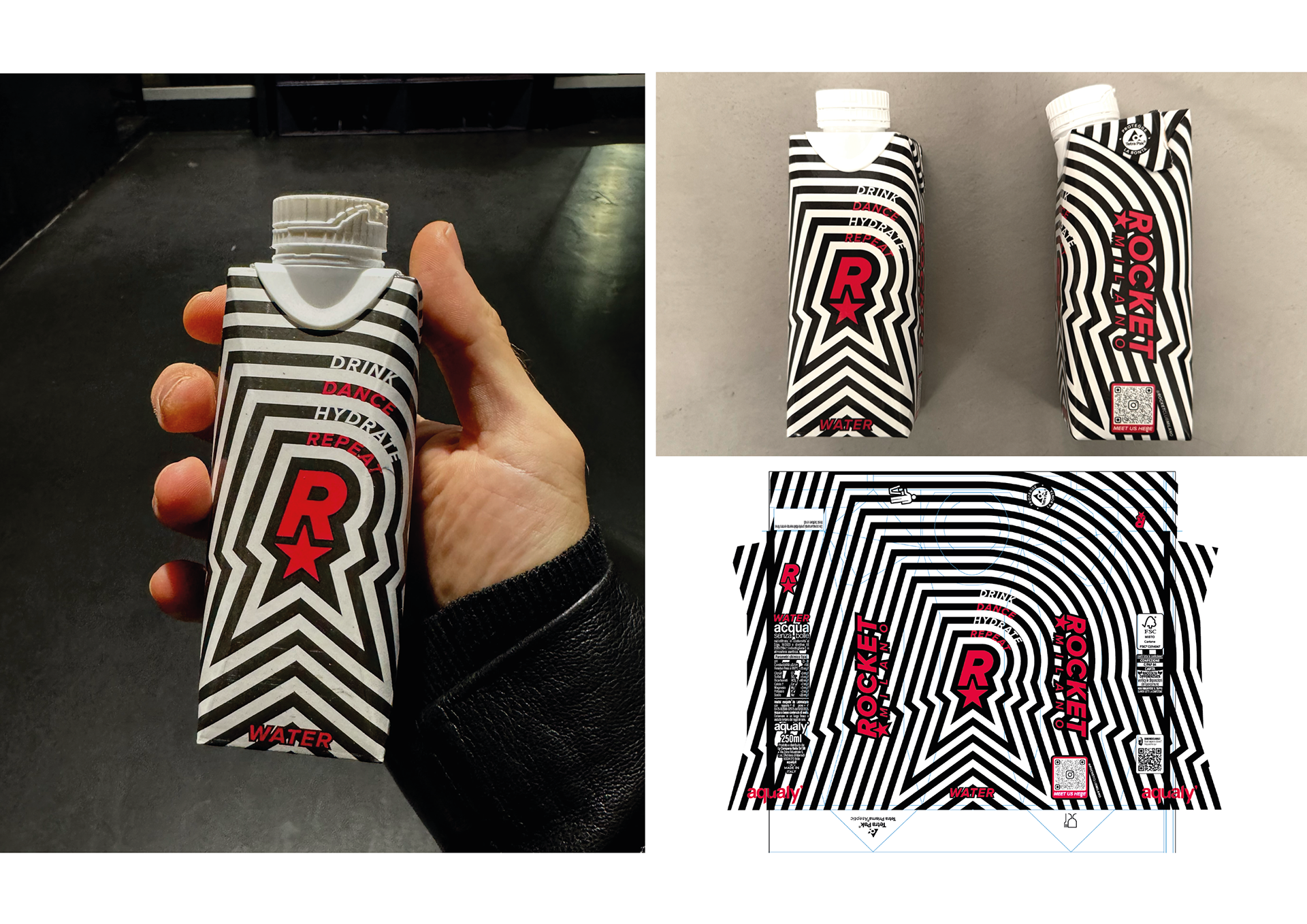 Water Bottle Graphic Project for Rocket Club Milano & aqualy