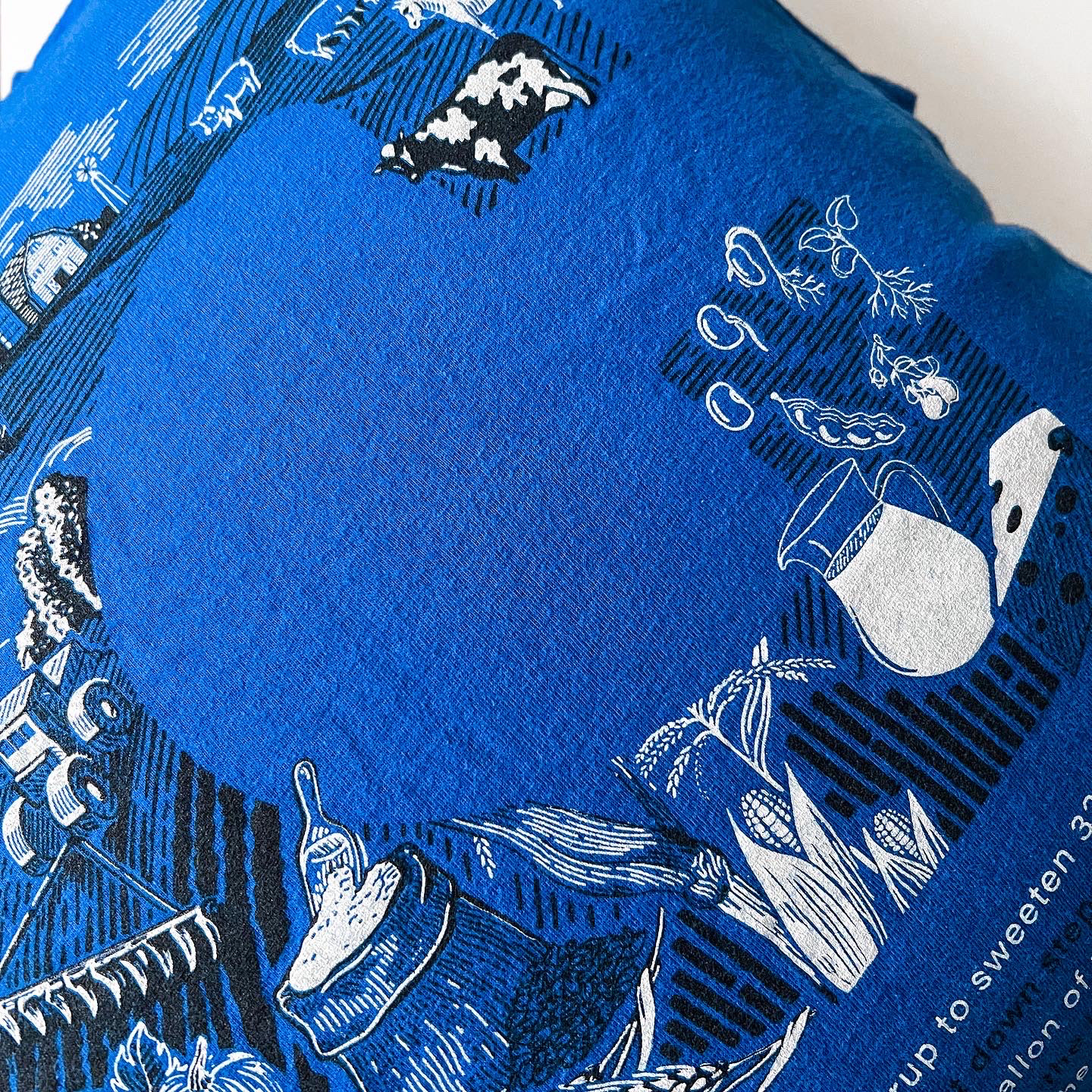 Close up of printed shirt with design