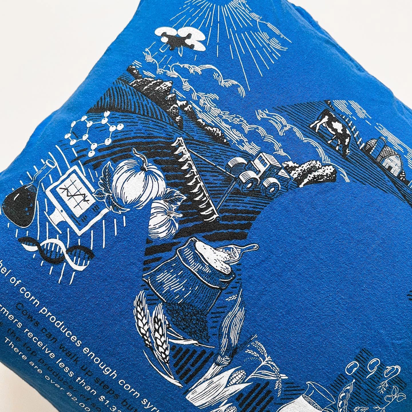 Close up of printed shirt with design