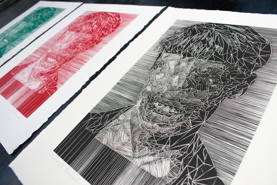 'LowRes Glitch' Oil-based Relief