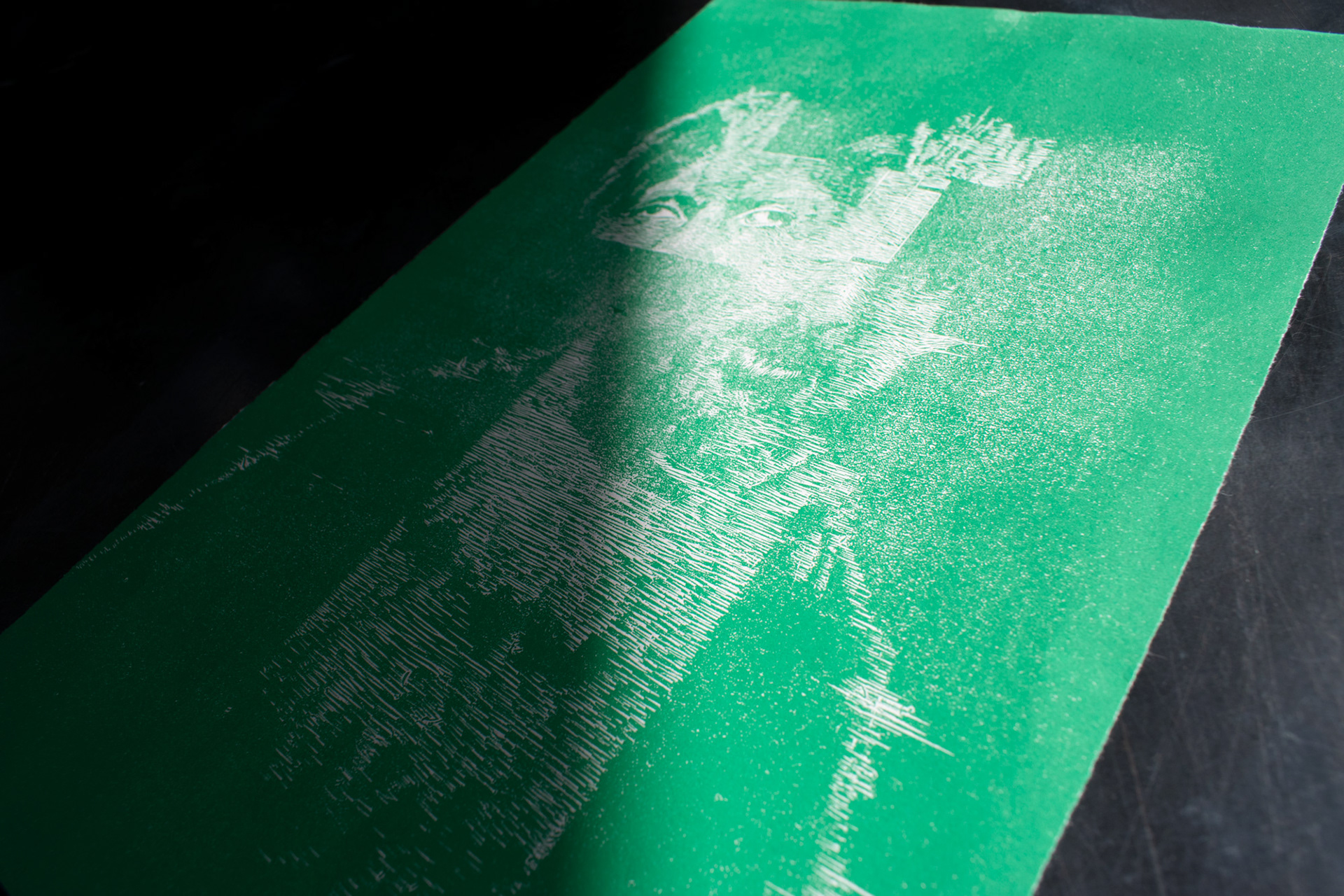 Engraved block print