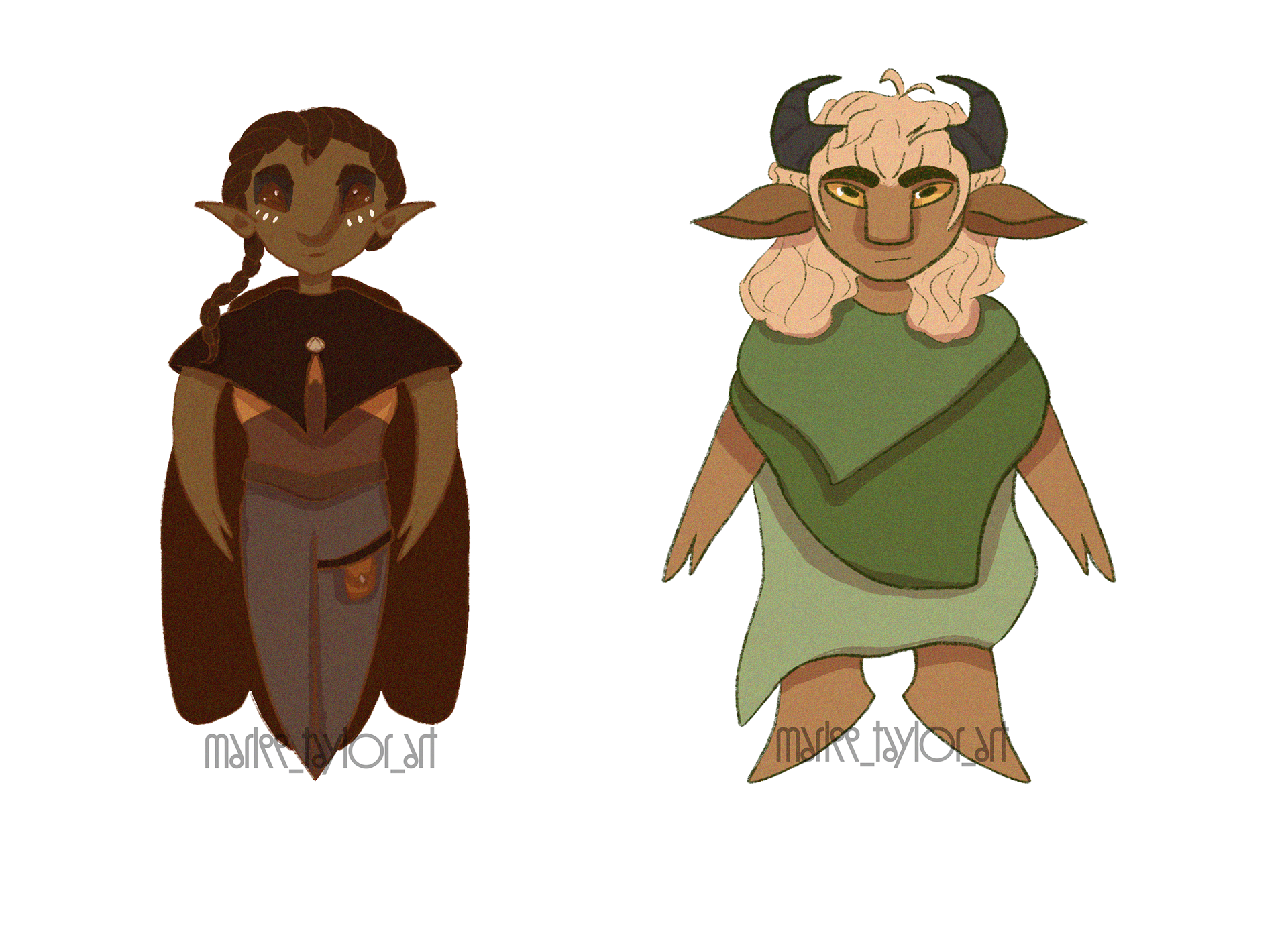 Character Designs (Sive and Zikiyia)