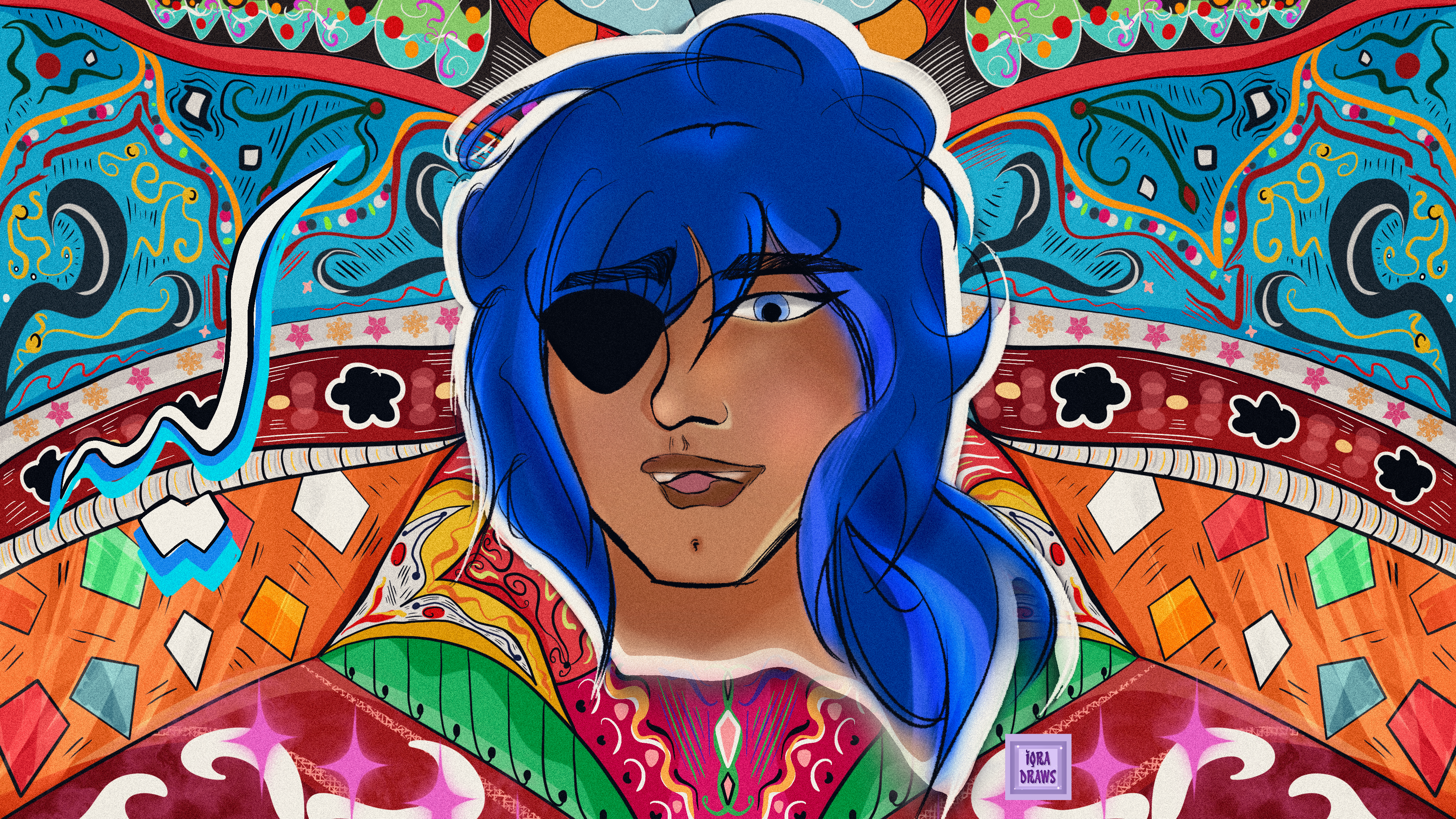 Kaeya Alberich, stylized in Pakistani Truck Art.