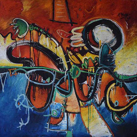 Dejarlo ir (Técnica mixta, 150x150cm)