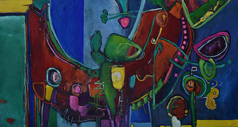 Collares de madreselvas (Técnica óleo y acrílico, 150x80cm, 2016)