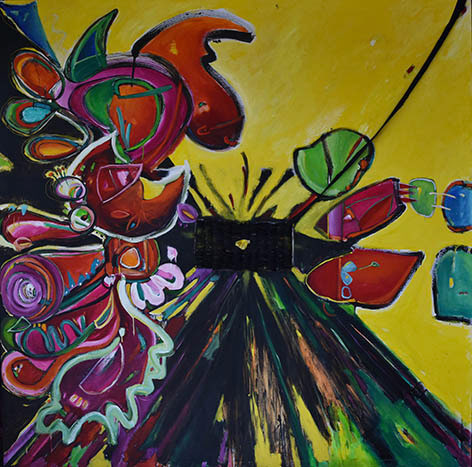 Te solté la hebra (Técnica mixta, 200x200cm, 2018)