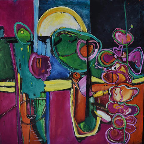 Visillos (Técnica mixta, 100x100cm, 2018)