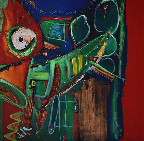 Reforestación interior (Técnica mixta, 135x130cm, 2018)