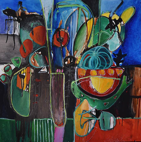 Abrazarboles (Técnica mixta, 120x120cm, 2018)