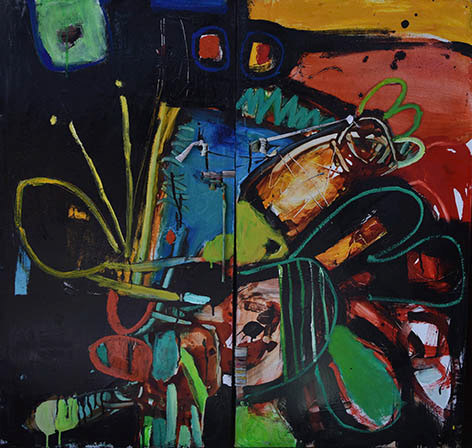 Estado salvaje (Técnica mixta,  52x100cm,  2018)