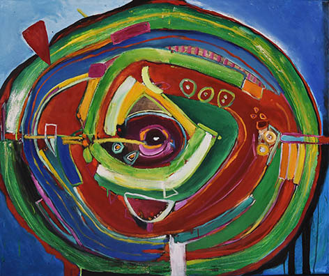 El hilo de Ariadna (Técnica díptico mixta, 120x100cm, 2019)