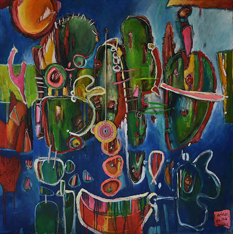 Urdir la trama (Técnica mixta, 150x150cm, 2015)