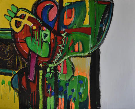 Tunas como abalorios (Técnica díptico, 150x120cm, 2018)