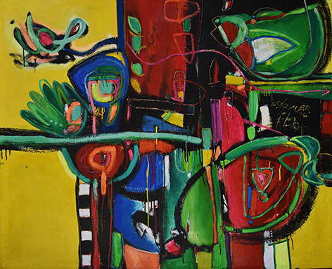 Tunas como abalorios (Técnica díptico, 150x120cm, 2018)