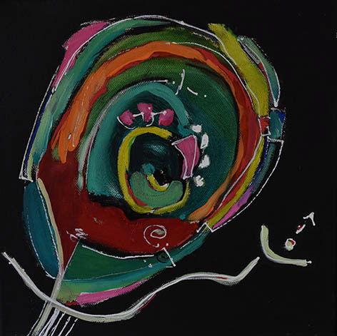 Serie Lluvia de Colores (Técnica mixta, 30 x 30 cm, 2019)