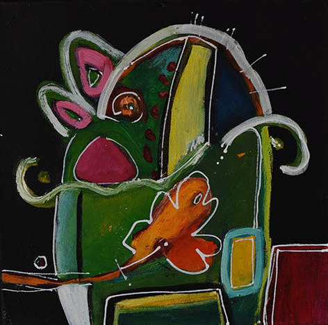 Serie Lluvia de Colores (Técnica mixta, 30 x 30 cm, 2019)