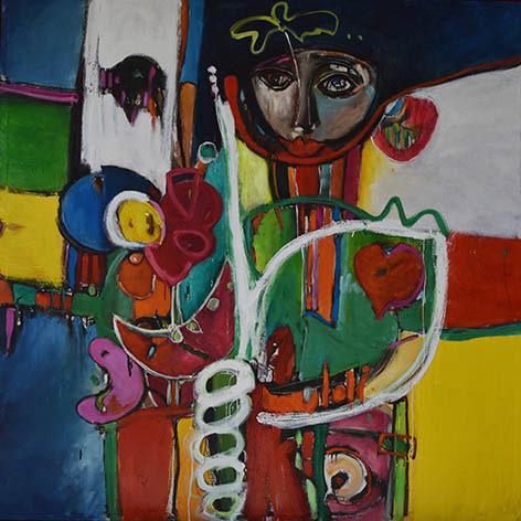 Lo receptivo (Técnica mixta, 150x150cm, 2016)