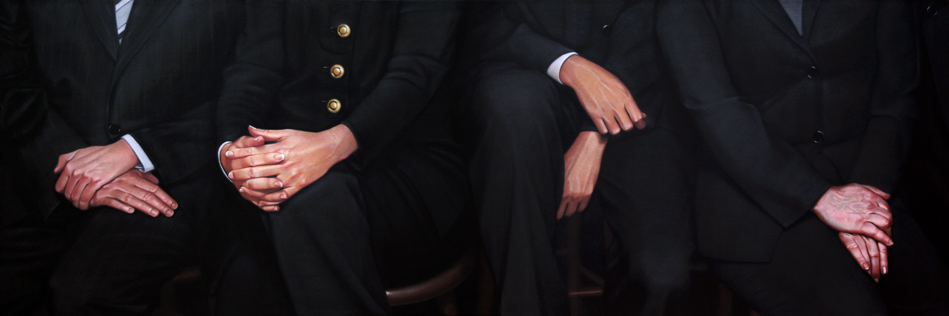 Committee, 36 x 108 in, oil on canvas, 2008