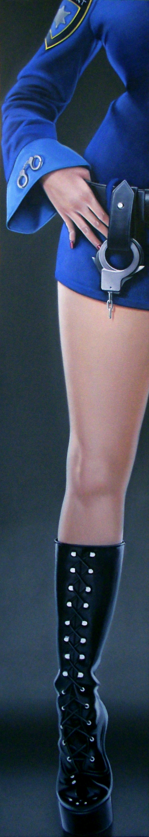 Cop 5, 84 x 15 in, oil on canvas, 2009