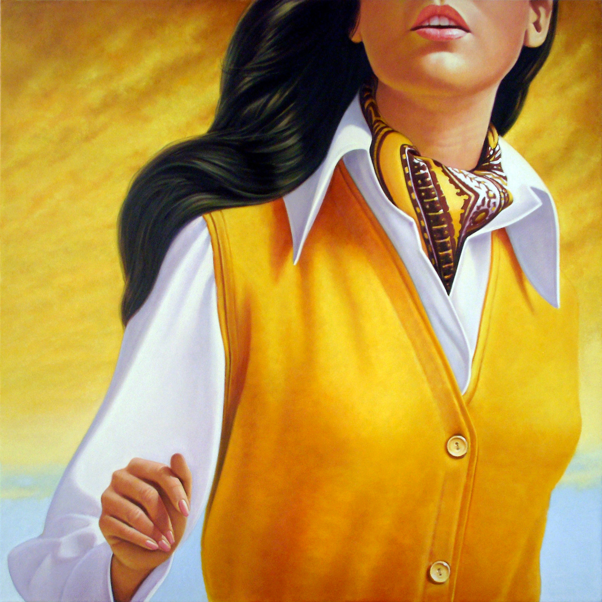 Flashed with Marigold, 48 x 48 in, oil on canvas, 2013