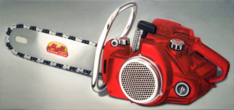 Chain Saw, 18 x 38 in, oil on canvas, 2008