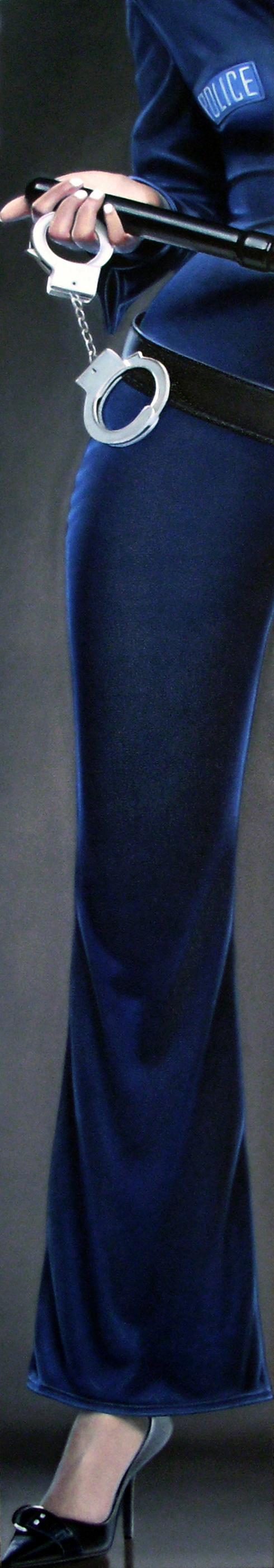 Cop 1, 84 x 14 in, oil on canvas, 2009