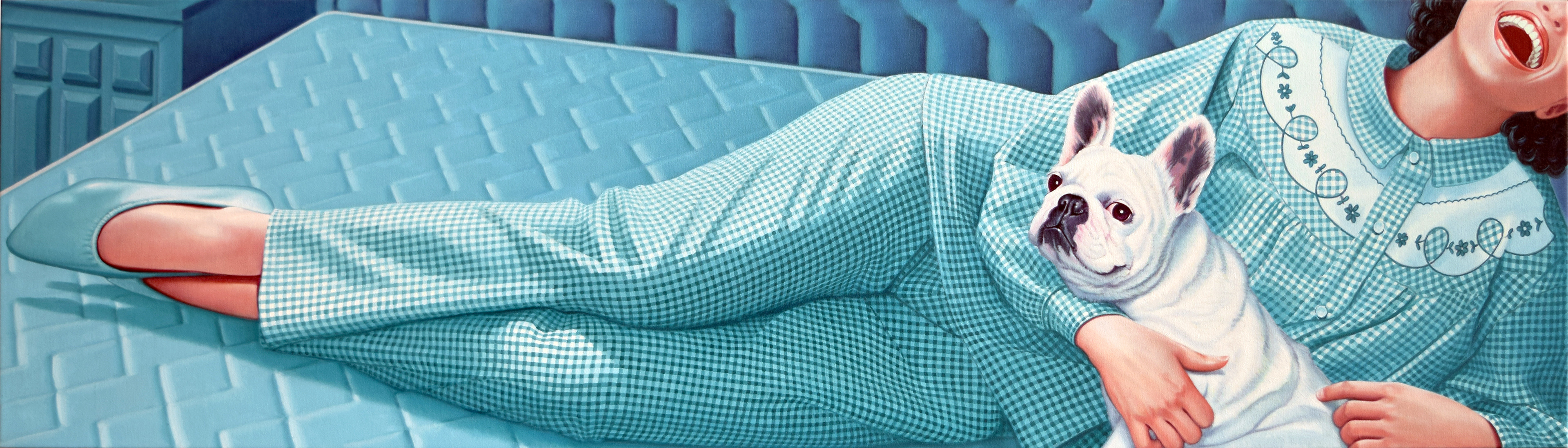 Master Bedroom, 26 × 84 in, oil on canvas, 2019