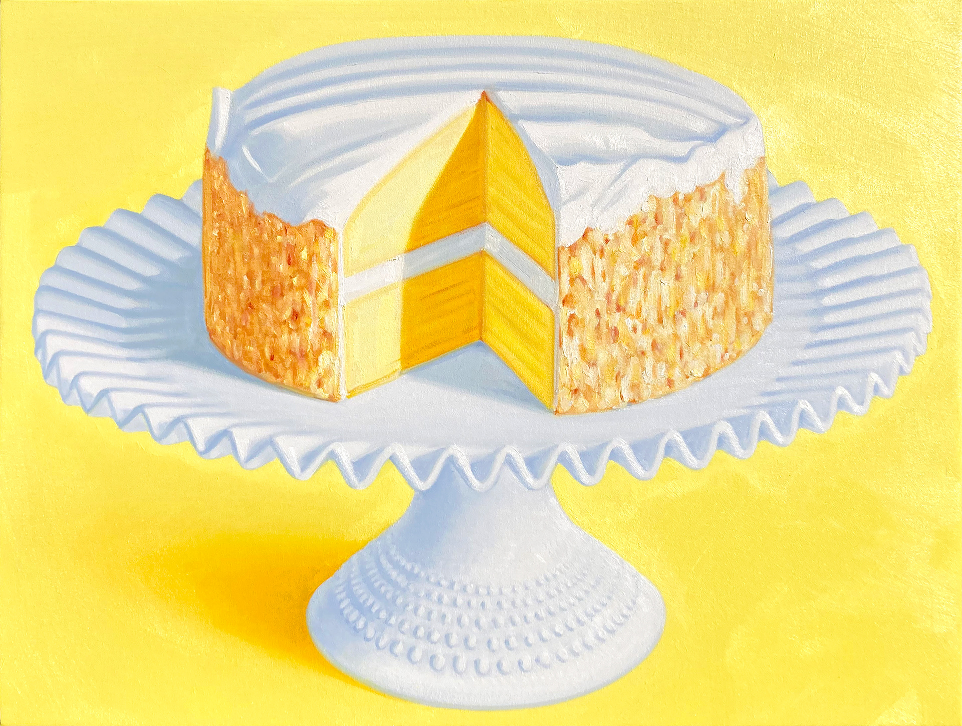 Yellow Cake, 24 x 32 in, oil on canvas, 2022
