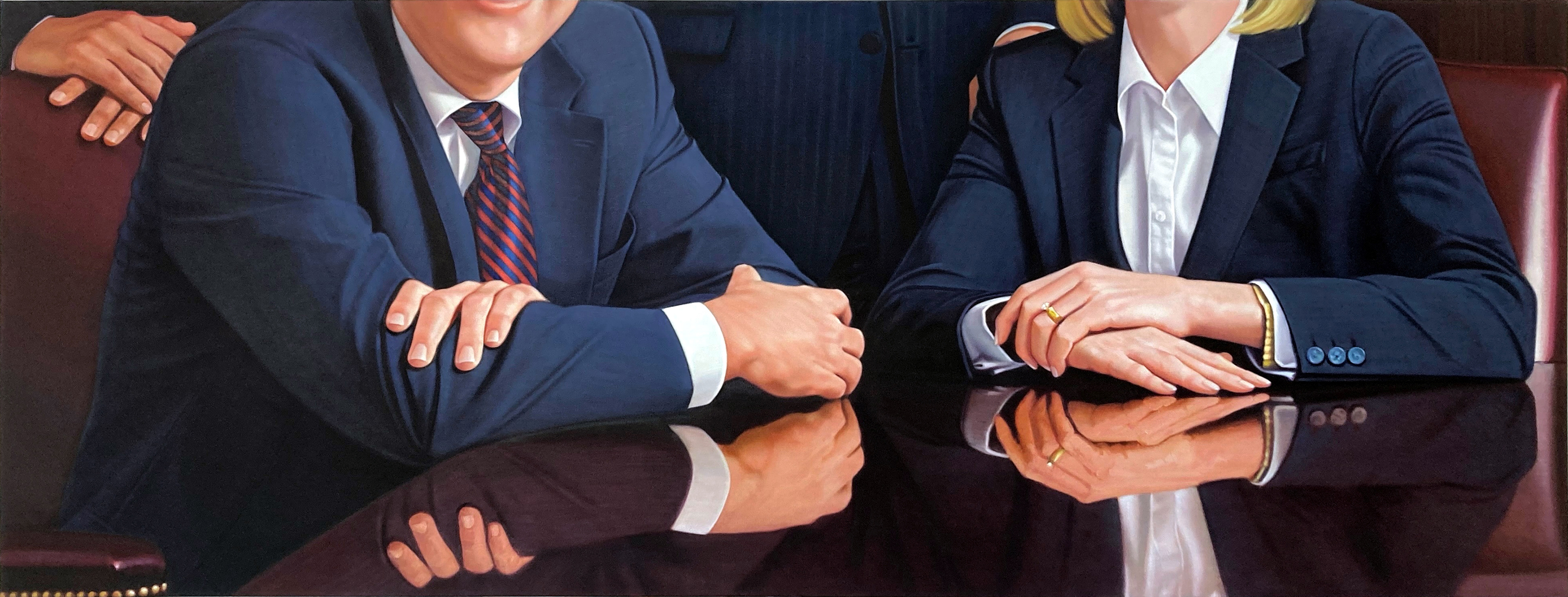 The Lawyers, 32 x 84 in, oil on canvas, 2023
