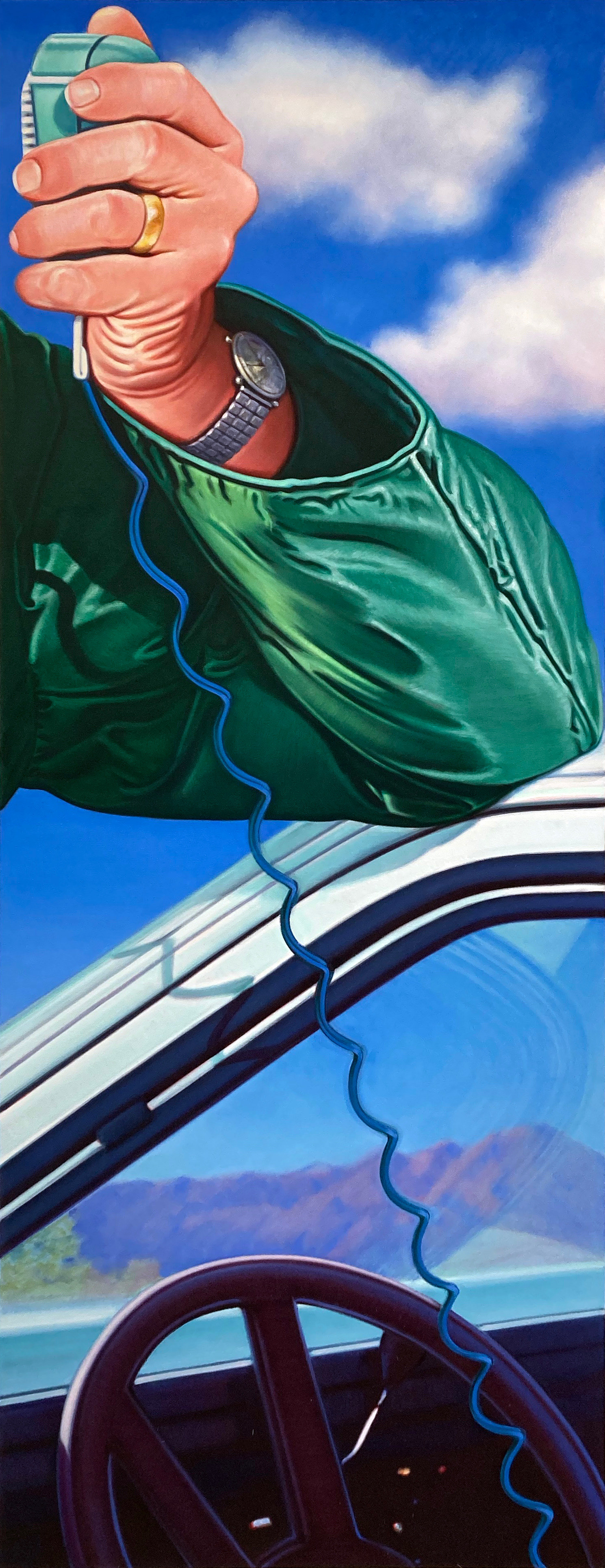 On Duty, 84 x 32 in, oil on canvas, 2021